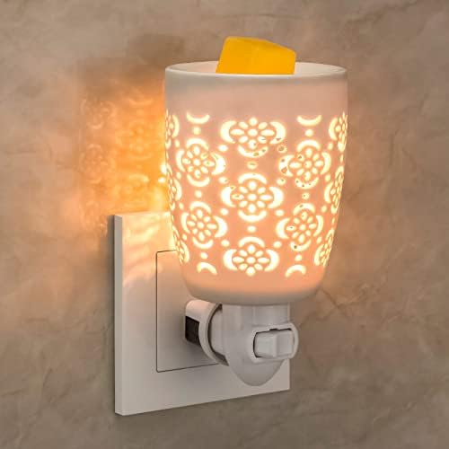 Ceramic Pluggable Wax Melt Warmer, Flower Hollow Design